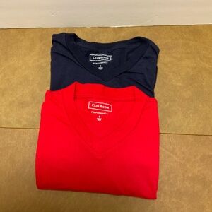 Club Room Performance V-Neck T-Shirts - Red and Navy